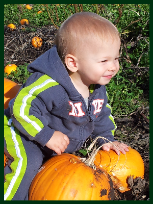 Baby Boy with pumpkins